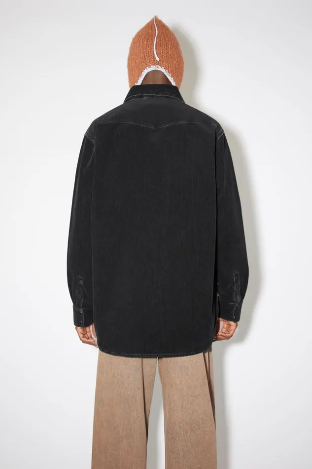 Men Corduroy Buttonup Shirt Black Acne Studios Shirts