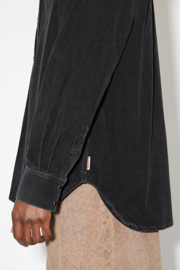 Men Corduroy Buttonup Shirt Black Acne Studios Shirts