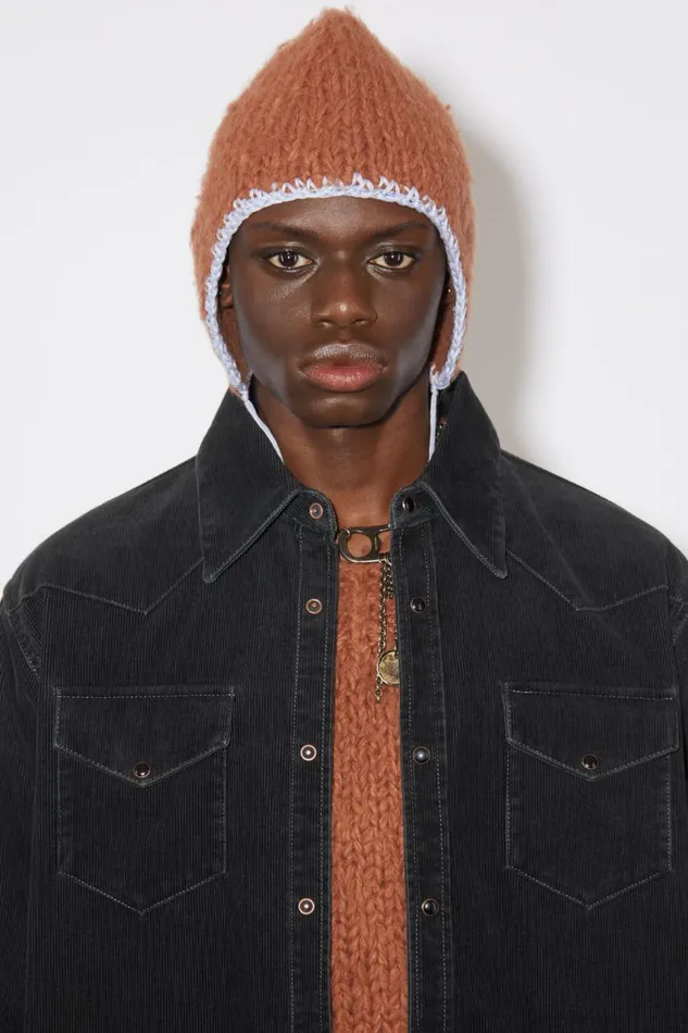 Men Corduroy Buttonup Shirt Black Acne Studios Shirts