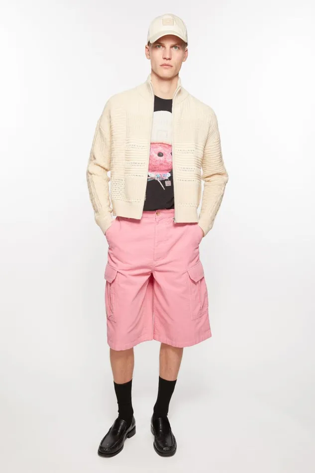 Men Corduroy Shorts Tango Pink Acne Studios Shorts