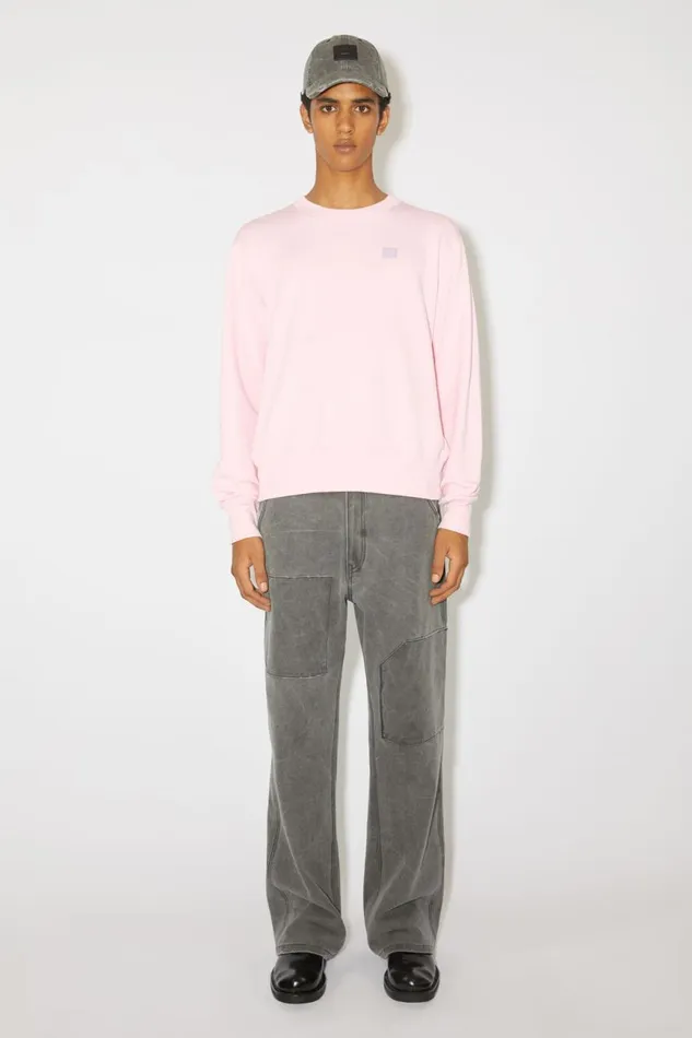 Men Crew Neck Sweater 8211 Regular Fit Light Pink Acne Studios Sweatshirts