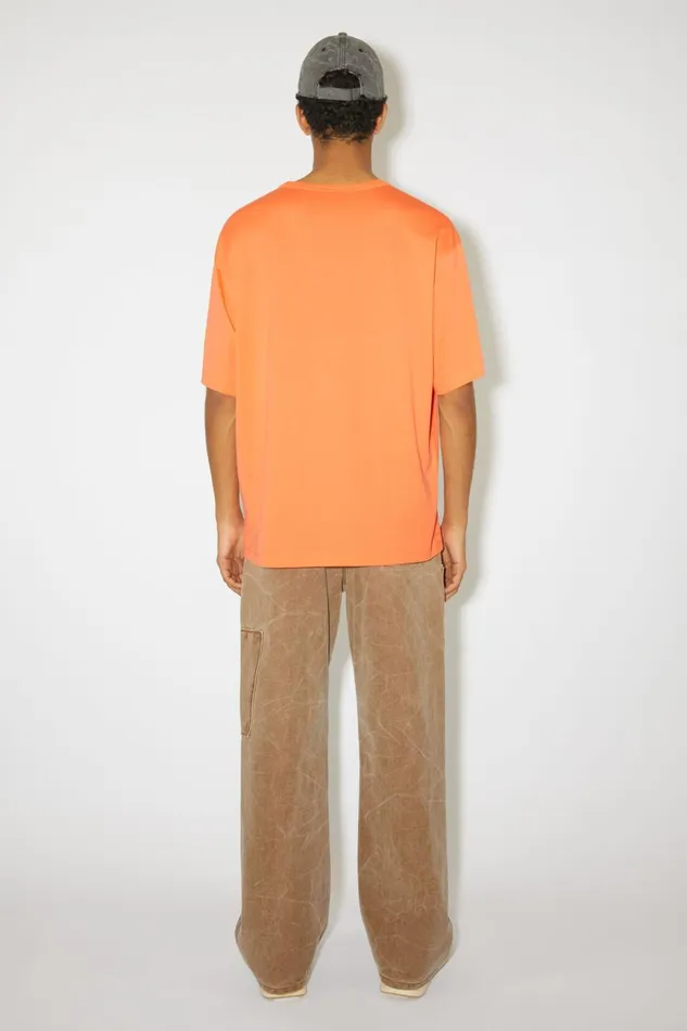 Men Crew Neck Tshirt 8211 Relaxed Fit Mandarin Orange Acne Studios Tshirts