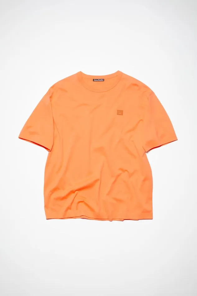Men Crew Neck Tshirt 8211 Relaxed Fit Mandarin Orange Acne Studios Tshirts