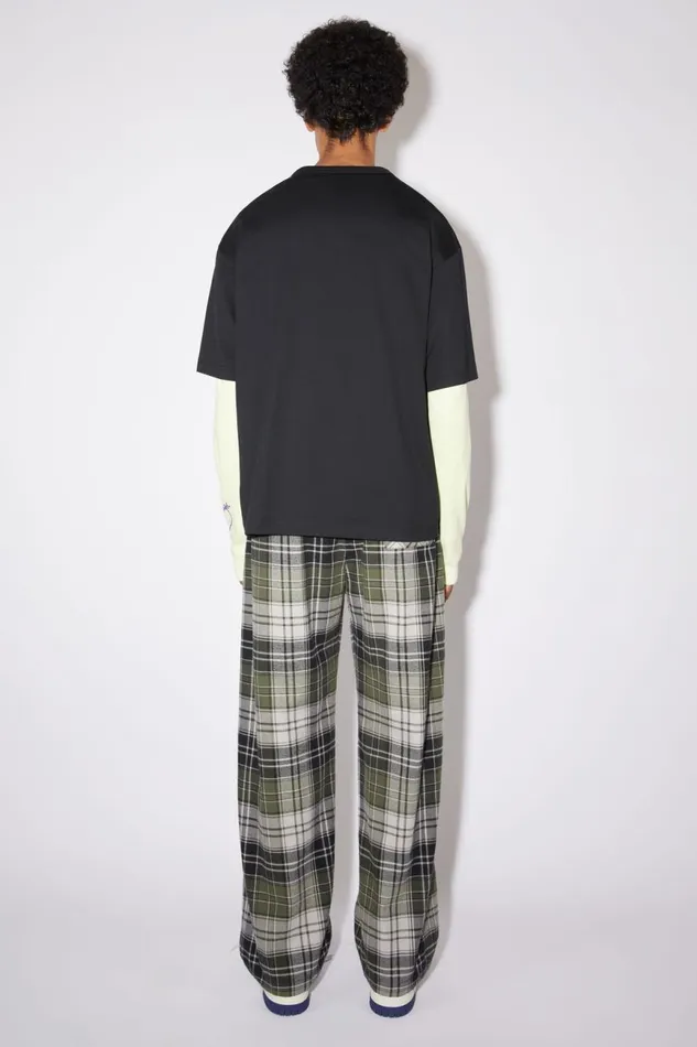 Men Crew Neck Tshirt Relaxed Fit Black Acne Studios Tshirts