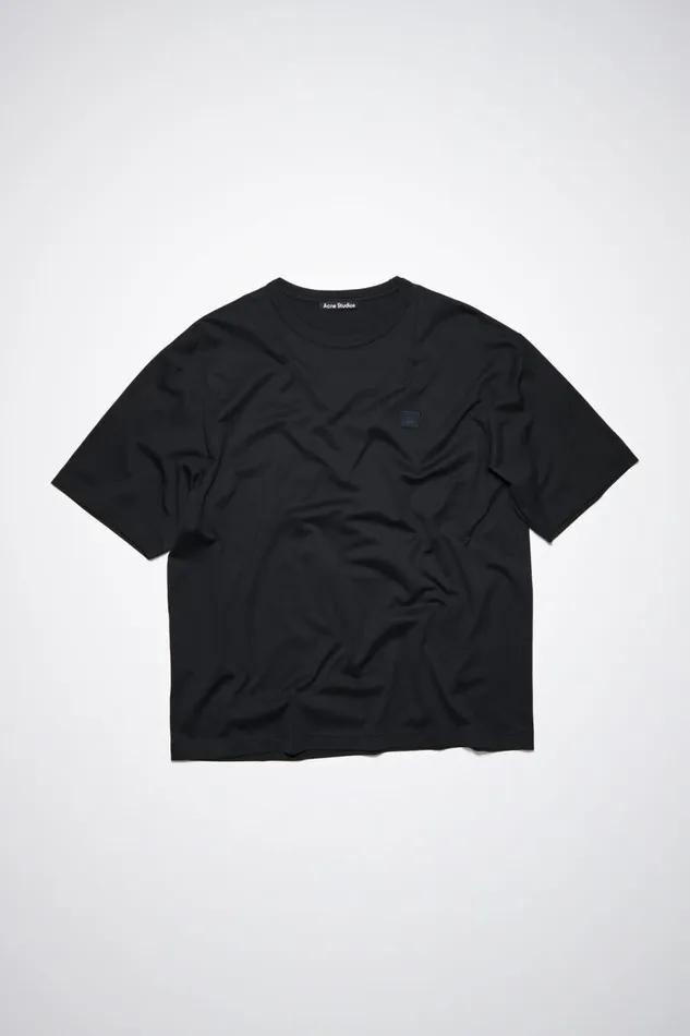 Men Crew Neck Tshirt Relaxed Fit Black Acne Studios Tshirts