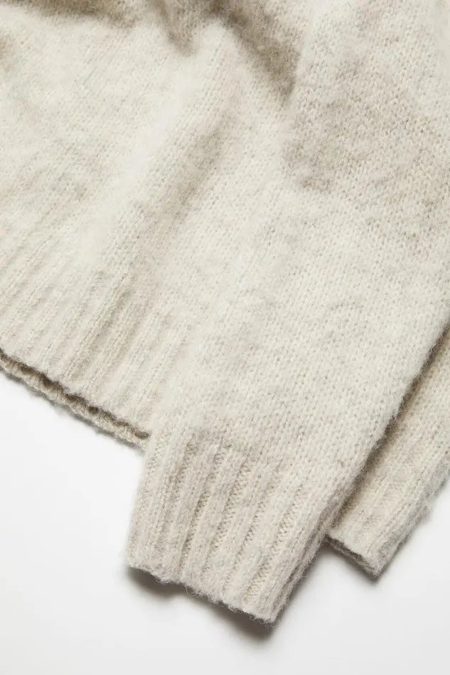 Men Crew Neck Wool Jumper Light Grey Melange Acne Studios Knitwear