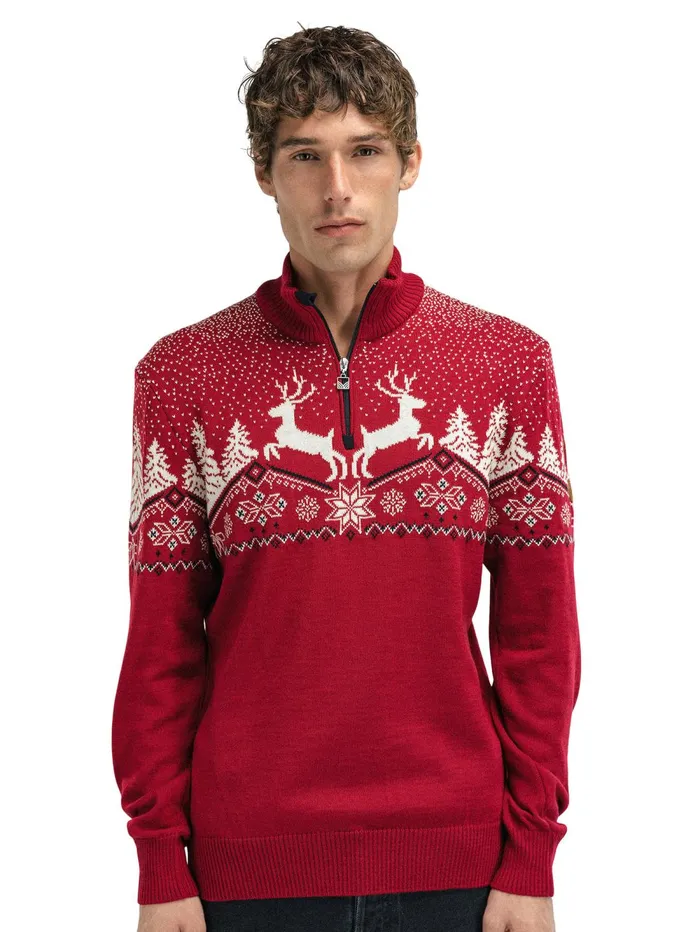 Men Dale Of Norway Halfzip Dale Christmas Sweater 8211 Merino Wool