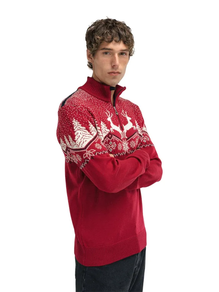 Men Dale Of Norway Halfzip Dale Christmas Sweater 8211 Merino Wool