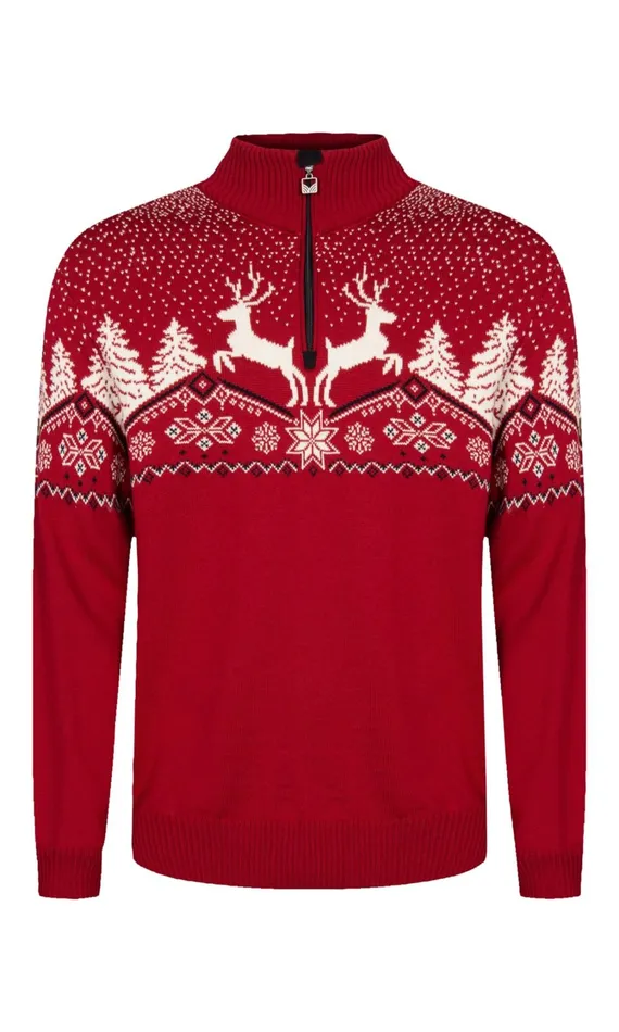 Men Dale Of Norway Halfzip Dale Christmas Sweater 8211 Merino Wool