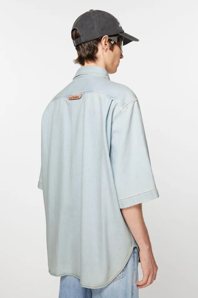 Men Denim Buttonup Shirt 8211 Relaxed Fit Indigo Blue Acne Studios Shirts