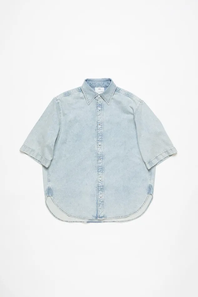 Men Denim Buttonup Shirt 8211 Relaxed Fit Indigo Blue Acne Studios Shirts