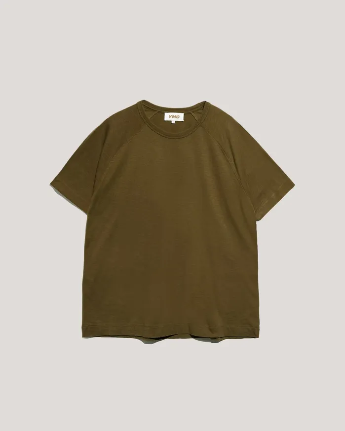 Men Earth Television TShirt Olive YMC Tops and TShirts