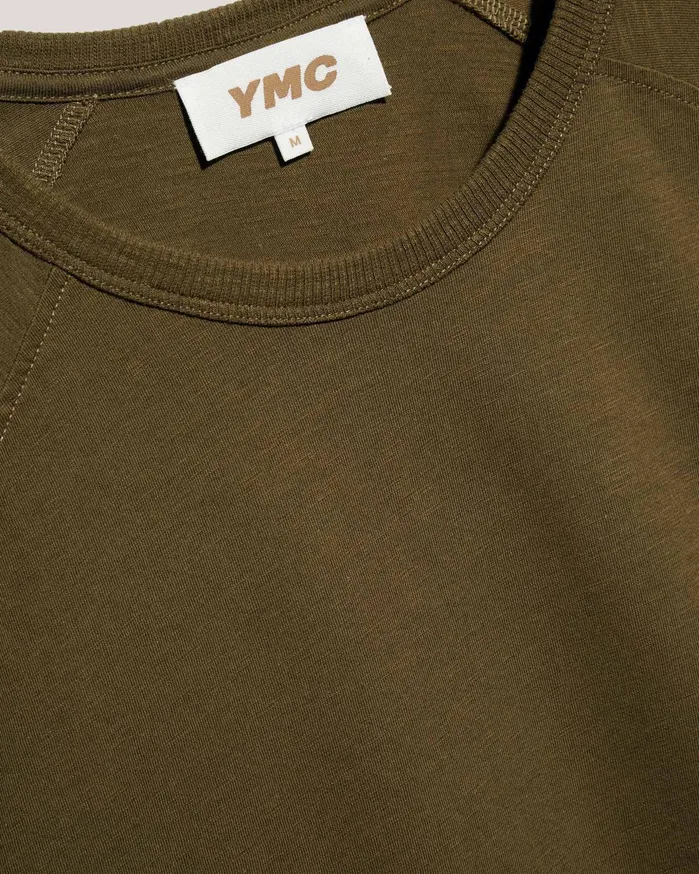 Men Earth Television TShirt Olive YMC Tops and TShirts