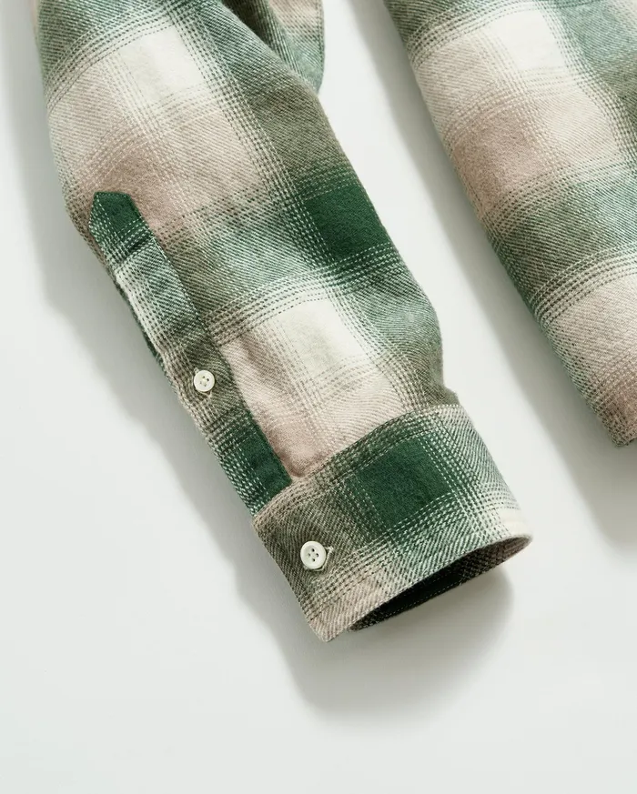 Men Flannel Bold Plaid Tuscumbia Shirt Bd Naturalgreen Billy Reid Shirting