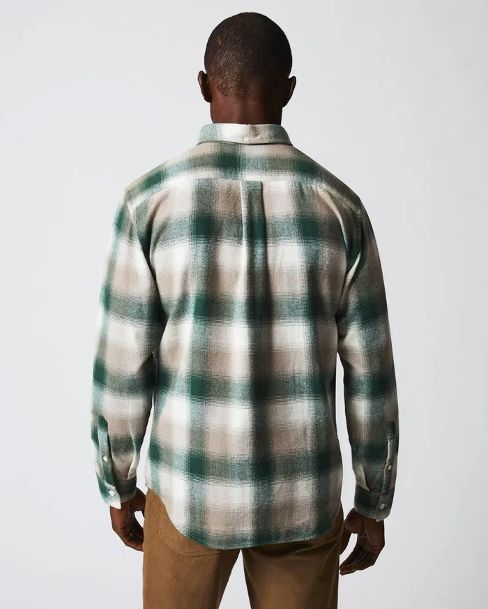 Men Flannel Bold Plaid Tuscumbia Shirt Bd Naturalgreen Billy Reid Shirting