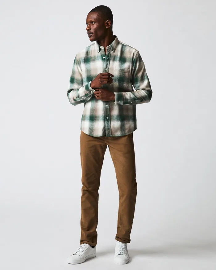 Men Flannel Bold Plaid Tuscumbia Shirt Bd Naturalgreen Billy Reid Shirting