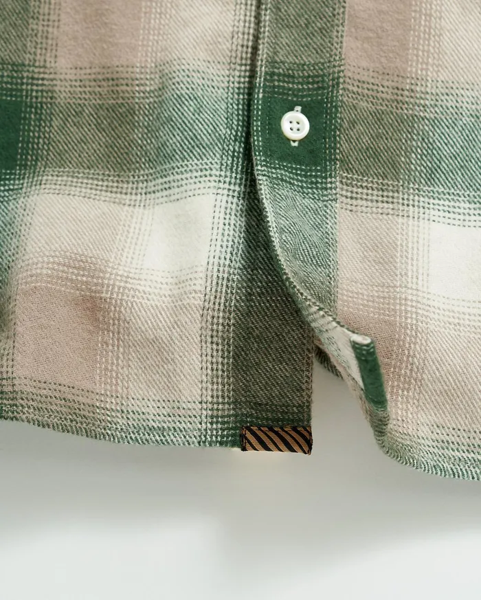 Men Flannel Bold Plaid Tuscumbia Shirt Bd Naturalgreen Billy Reid Shirting