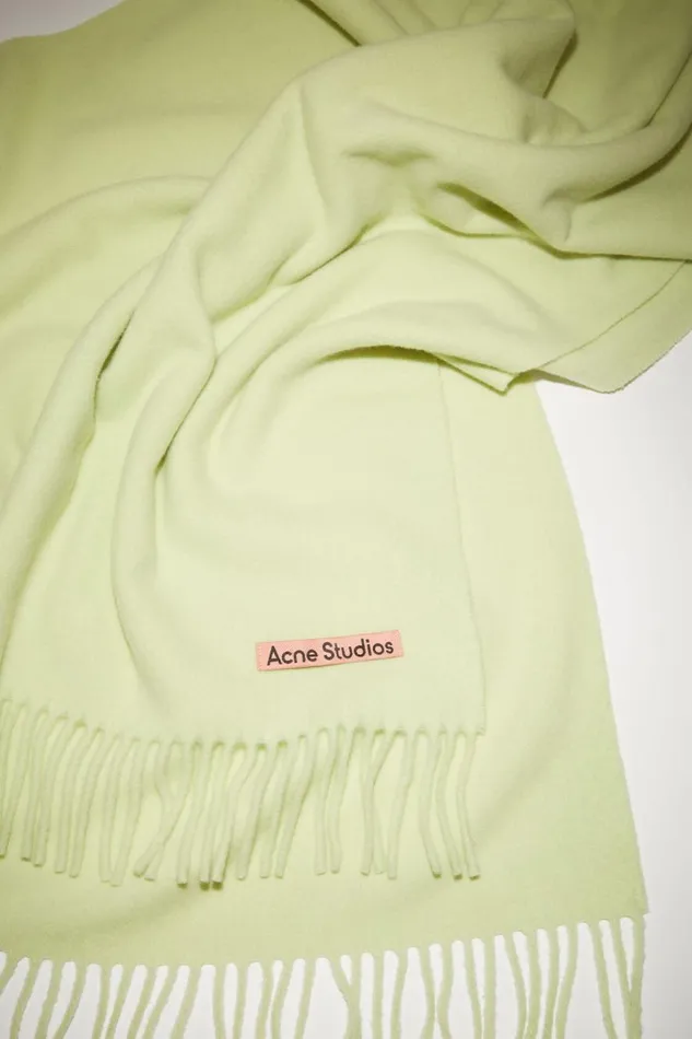 Men Fringe Wool Scarf 8211 Oversized Pale Green Acne Studios Scarves