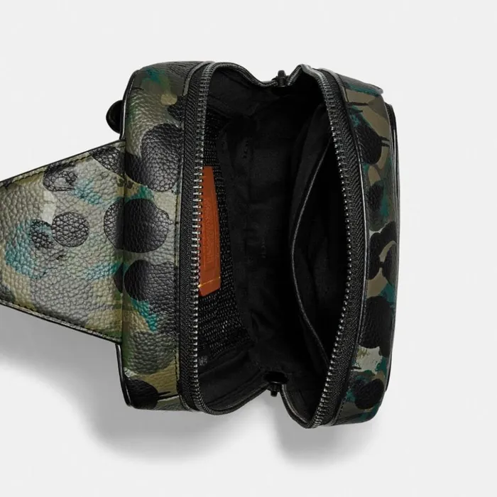 Men Gotham Pack With Camo Print Matte Blackgreenblue Coach Belt Bags