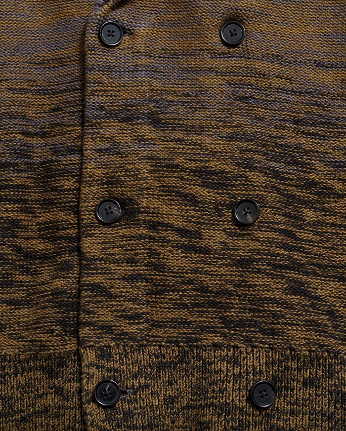 Men Gradient Stripe Cardigan Olivecharcoal Billy Reid Sweaters and Sweatshirts