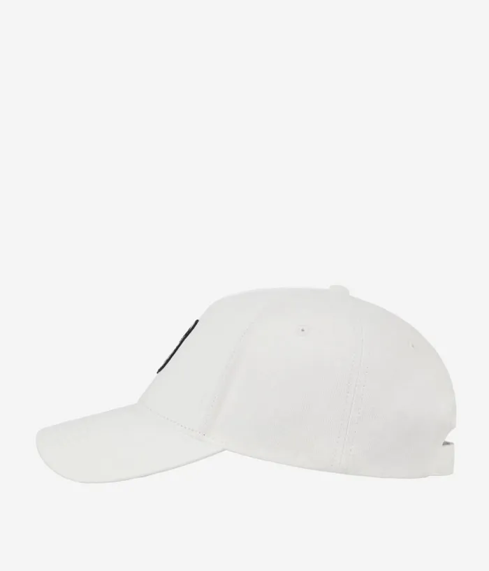 Men Hats and Scarves THE KOOPLES White Cap With TK Patch Men Hats and Scarves THE KOOPLES White Cap With TK Patch