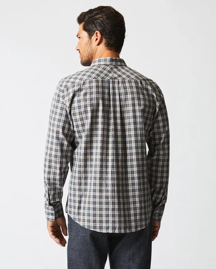 Men Herringbone Plaid John T Shirt Greytan Billy Reid Shirting