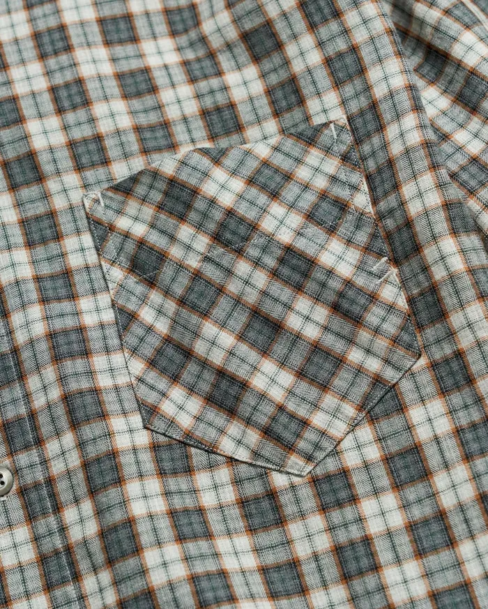 Men Herringbone Plaid John T Shirt Greytan Billy Reid Shirting