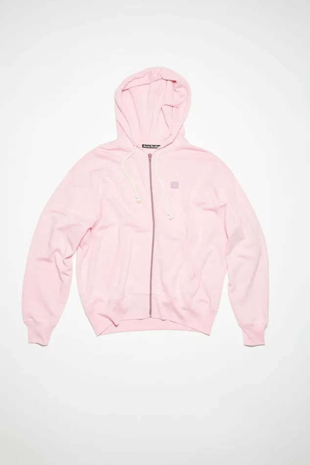 Men Hooded Zip Sweater Light Pink Acne Studios Sweatshirts