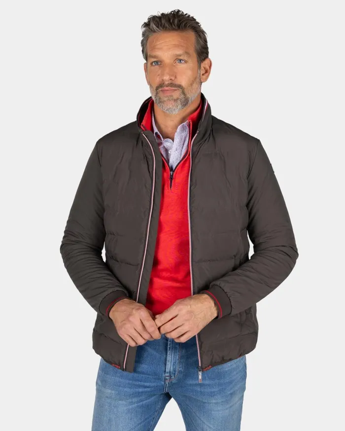 Men Jackets NZA New Zealand Auckland Brown Polyester Bomber Jacket 8211 Mud
