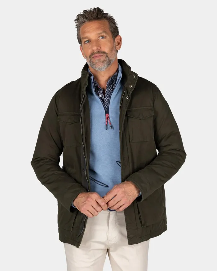 Men Jackets NZA New Zealand Auckland Dark Green Field Jacket 8211 Gravel Green