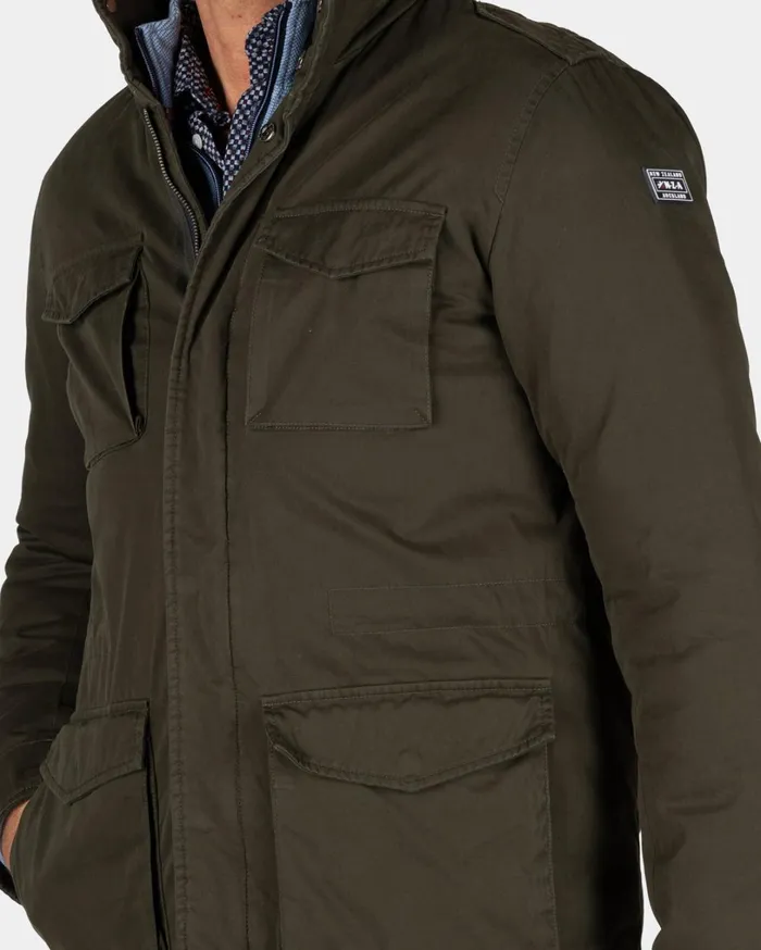 Men Jackets NZA New Zealand Auckland Dark Green Field Jacket 8211 Gravel Green