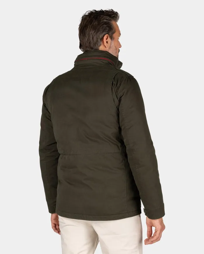 Men Jackets NZA New Zealand Auckland Dark Green Field Jacket 8211 Gravel Green
