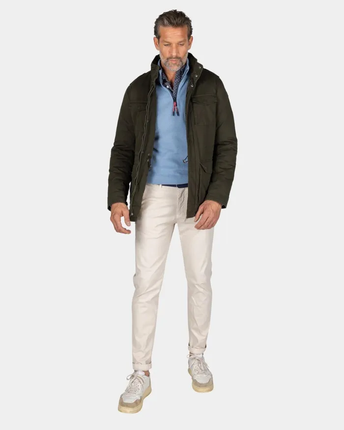 Men Jackets NZA New Zealand Auckland Dark Green Field Jacket 8211 Gravel Green