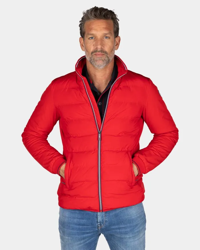 Men Jackets NZA New Zealand Auckland Red Polyester Bomber Jacket 8211 Reef Red
