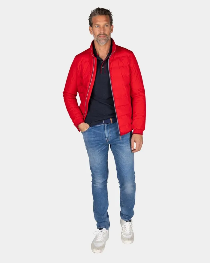 Men Jackets NZA New Zealand Auckland Red Polyester Bomber Jacket 8211 Reef Red