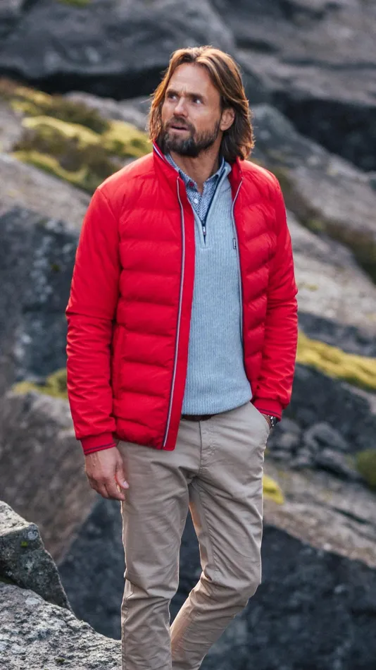 Men Jackets NZA New Zealand Auckland Red Polyester Bomber Jacket 8211 Reef Red