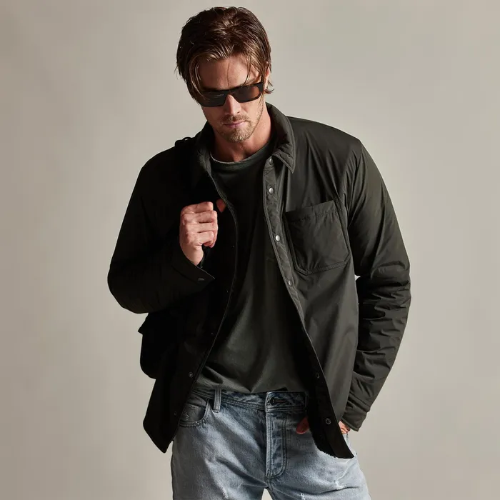 MEN James Perse ASPEN COLLECTION Plaid Lined Performance Jacket Oliveolive