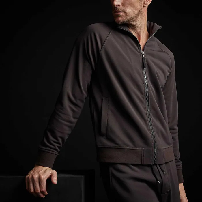 MEN James Perse JACKETSOUTERWEAR Piped Track Jacket Chocolate