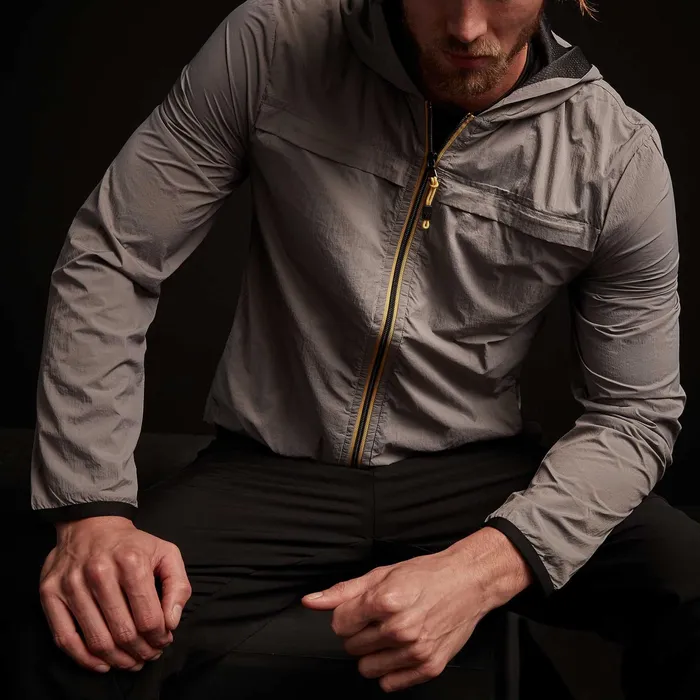 MEN James Perse Performance Jackets YOSEMITE Nylon Windbreaker Ash Grey