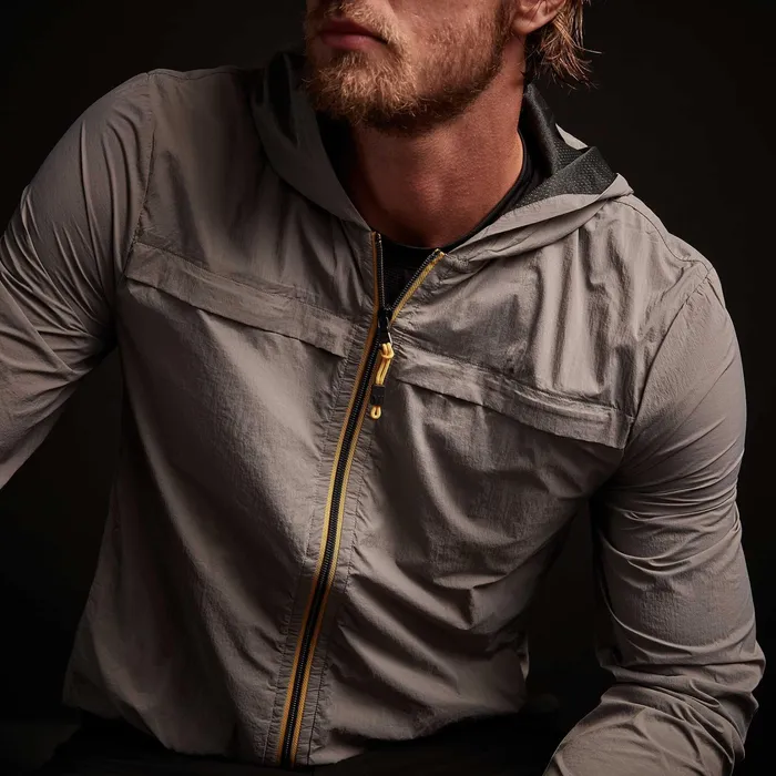 MEN James Perse Performance Jackets YOSEMITE Nylon Windbreaker Ash Grey