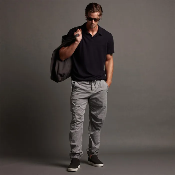 MEN James Perse POLOSNOVELTY TOPS Crisp Cotton Terry Polo French Navy