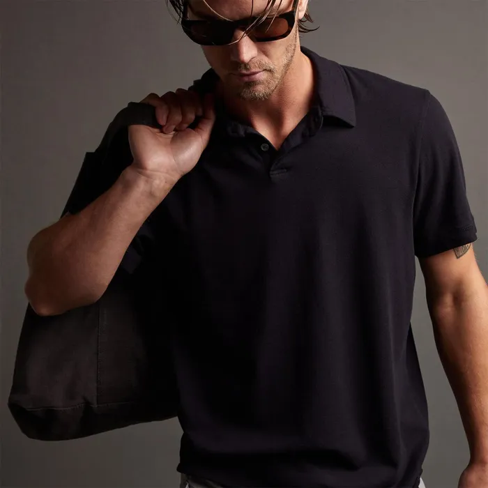 MEN James Perse POLOSNOVELTY TOPS Crisp Cotton Terry Polo French Navy