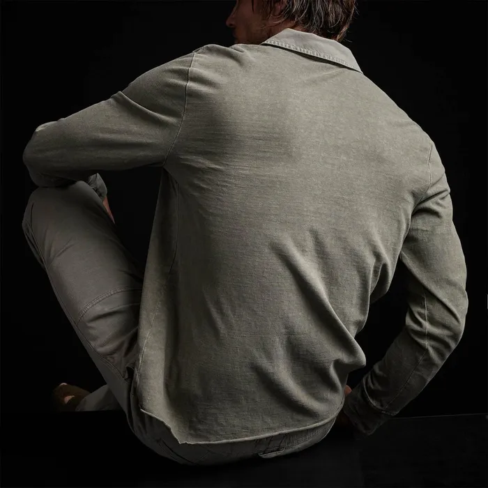 MEN James Perse POLOSNOVELTY TOPS High Twist Jersey Rugby Polo Concrete Pigment