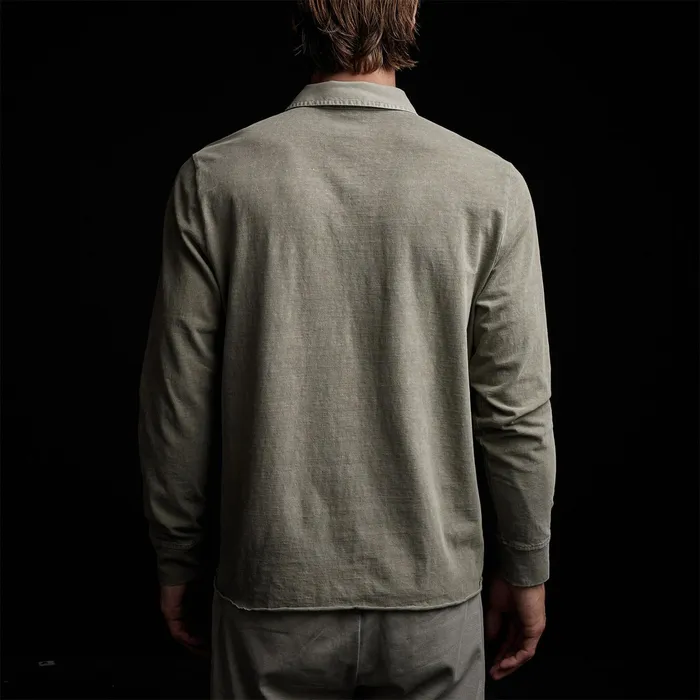 MEN James Perse POLOSNOVELTY TOPS High Twist Jersey Rugby Polo Concrete Pigment