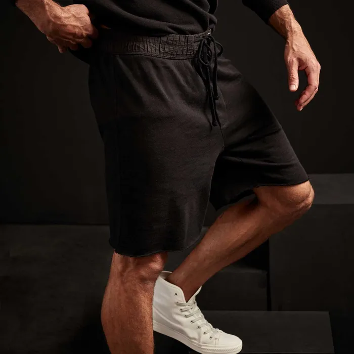 MEN James Perse SHORTS Vintage French Terry Contrast Waist Short Black