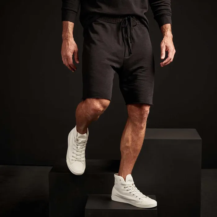 MEN James Perse SHORTS Vintage French Terry Contrast Waist Short Black