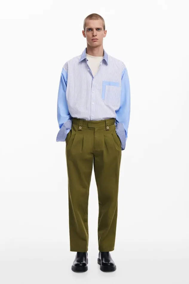 Men Jeans And Trousers Desigual Pleated Long Trousers