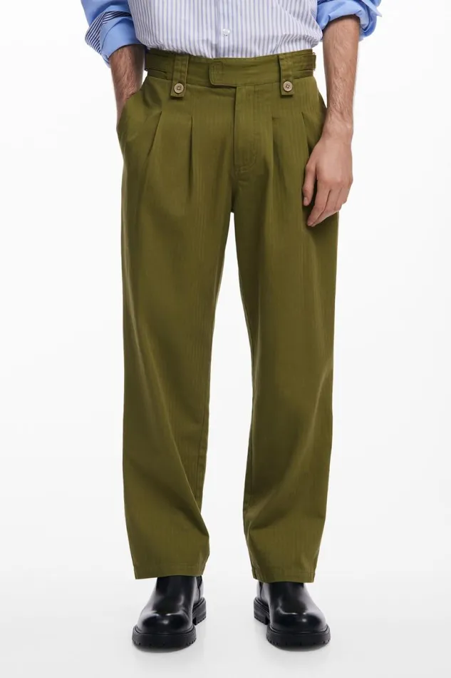 Men Jeans And Trousers Desigual Pleated Long Trousers