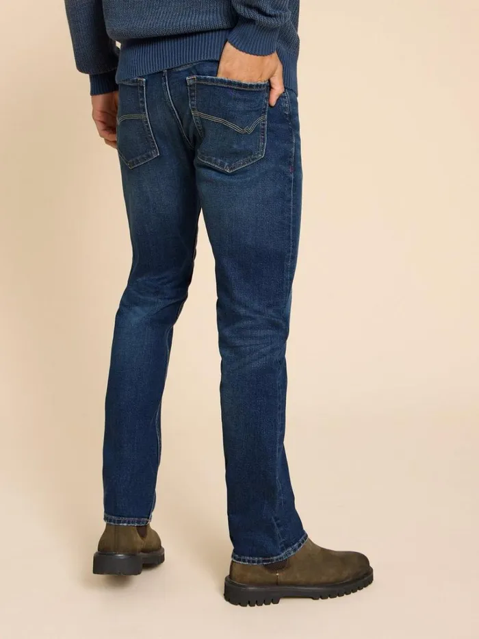Men JEANS White Stuff Eastwood Straight Jean Zip Fly Mid Denim