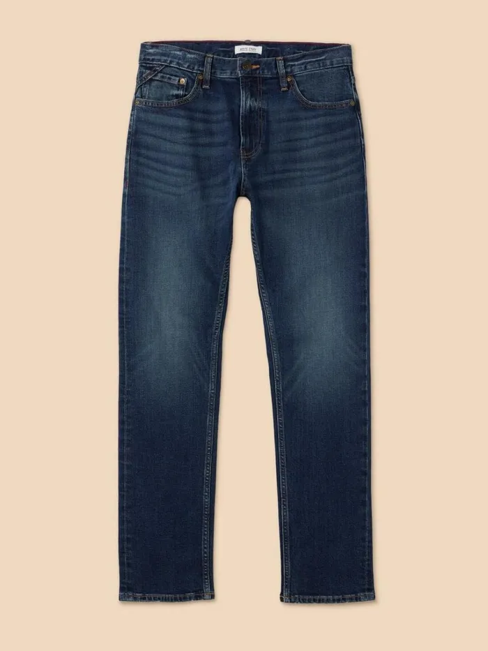 Men JEANS White Stuff Eastwood Straight Jean Zip Fly Mid Denim